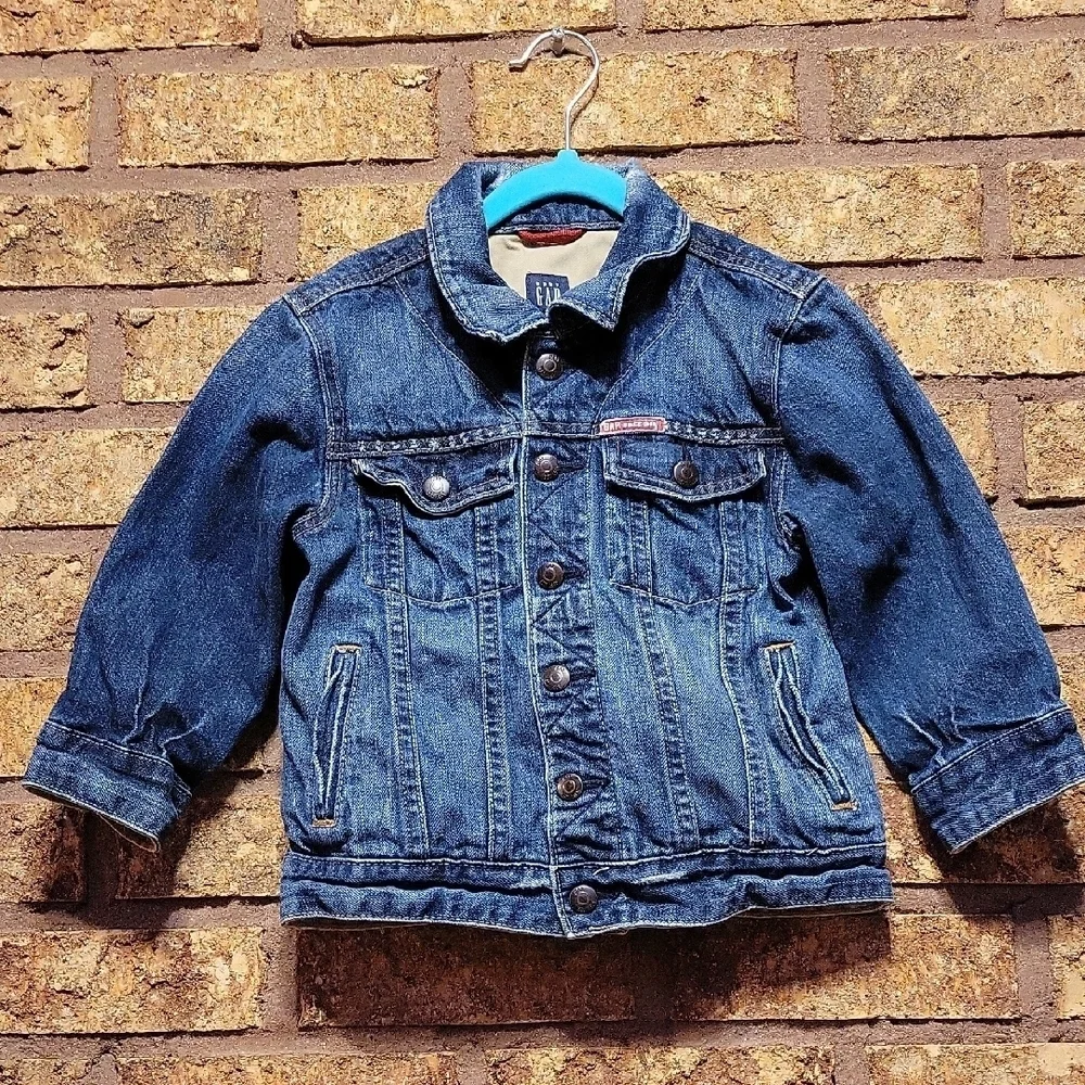 GAP Kids Denim Jacket Distressed  Cotton Size 4 Retro 2007